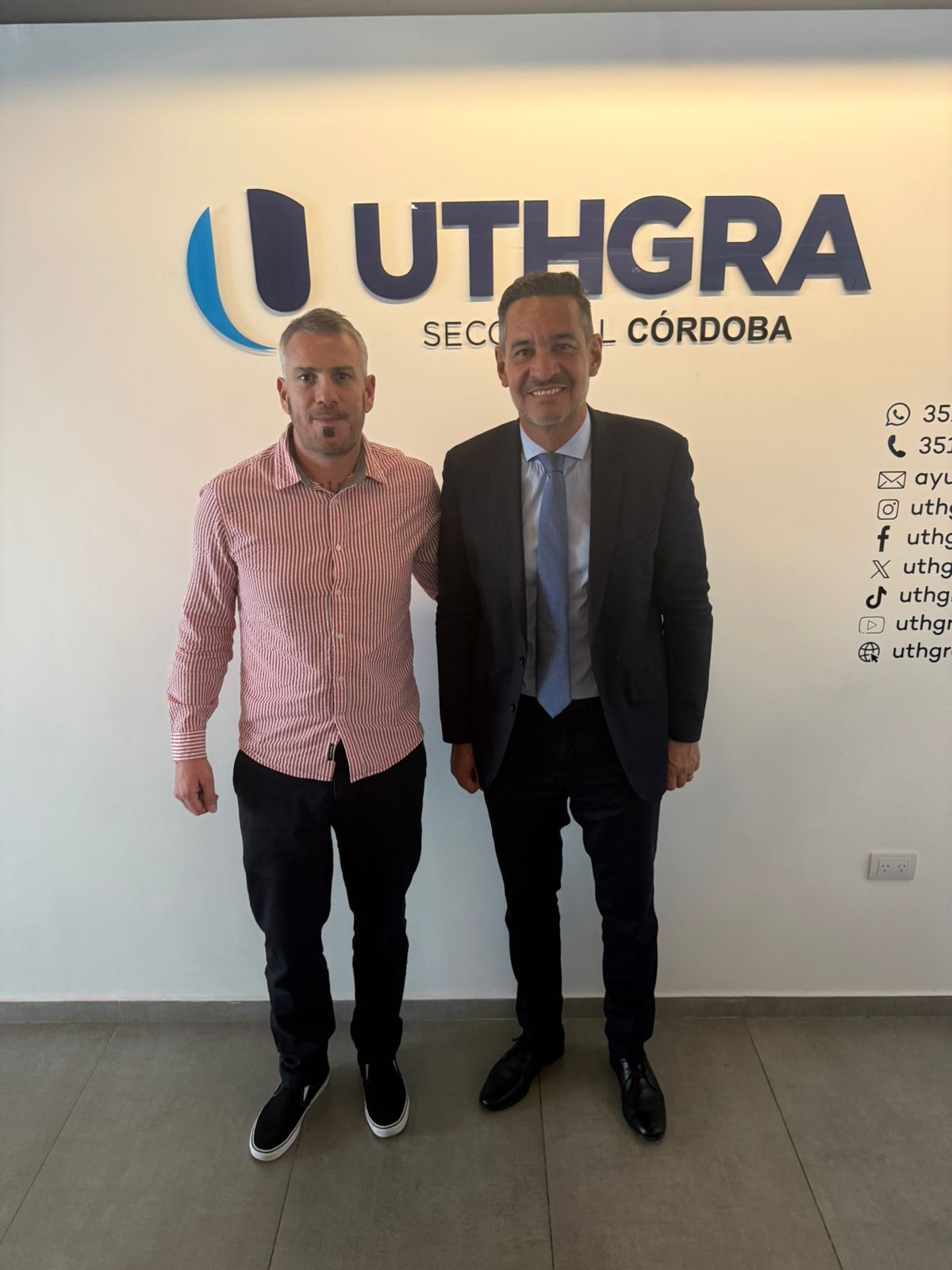 Miguel Siciliano visitó UTHGRA Córdoba y fue recibido por Juan Rousselot